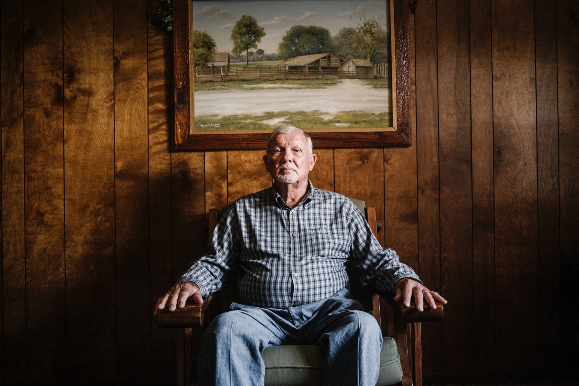 Elderly Man Sitting Stock